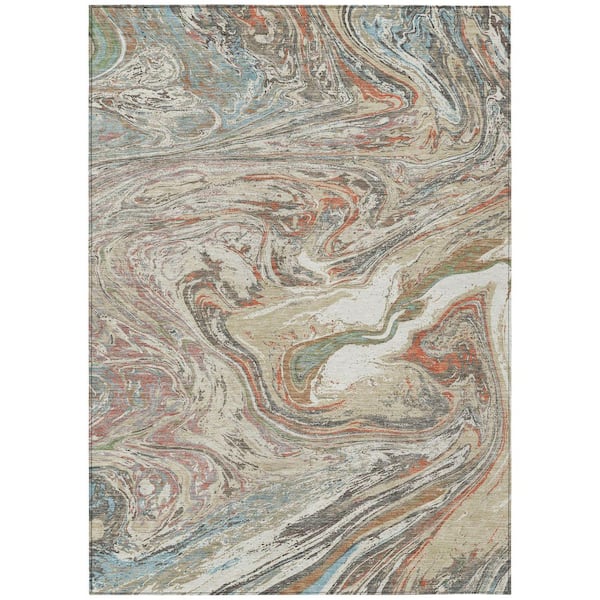 Chantille Machine Washable Indoor/Outdoor Abstract ACN1061 Beige 2 ft. 6 in. x 3 ft. 10 in. Area Rug