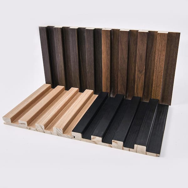 Art3dwallpanels 0. 67 in. x 5.7 in. x 6 in. 4-Colour Samples Slat Wood Decorative Wall Paneling (4-Pack)