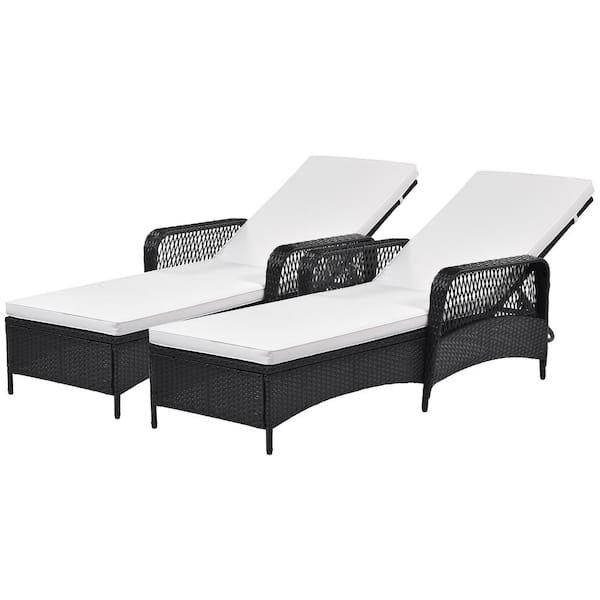 black rattan chaise