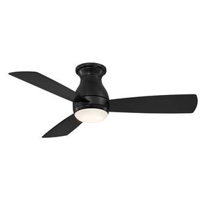 Hugh 44 in. Integrated LED Indoor/Outdoor Black Ceiling Fan with Light Kit and Remote Control