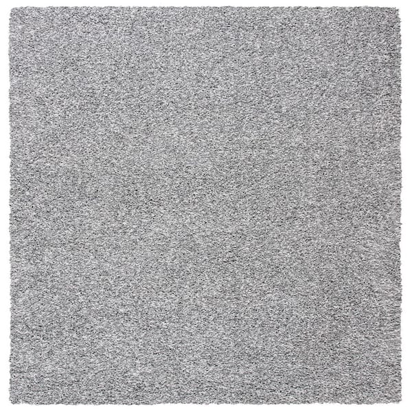 SAFAVIEH Evolution Shag Gray 7 ft. x 7 ft. Square Solid Area Rug