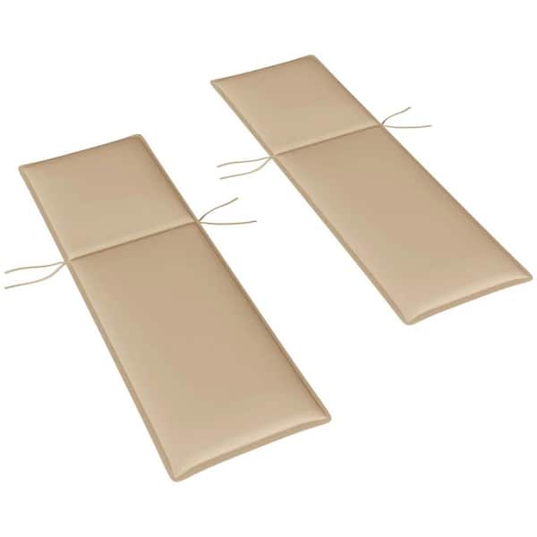 Beige 76 in. x 22.8 in. Replacement Outdoor Chaise Lounge Cushion