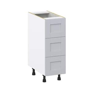 Cumberland Light Gray Shaker Assembled Base Kitchen Cabinet with 3 Even Drawers (12 in. W X 34.5 in. H X 24 in. D)