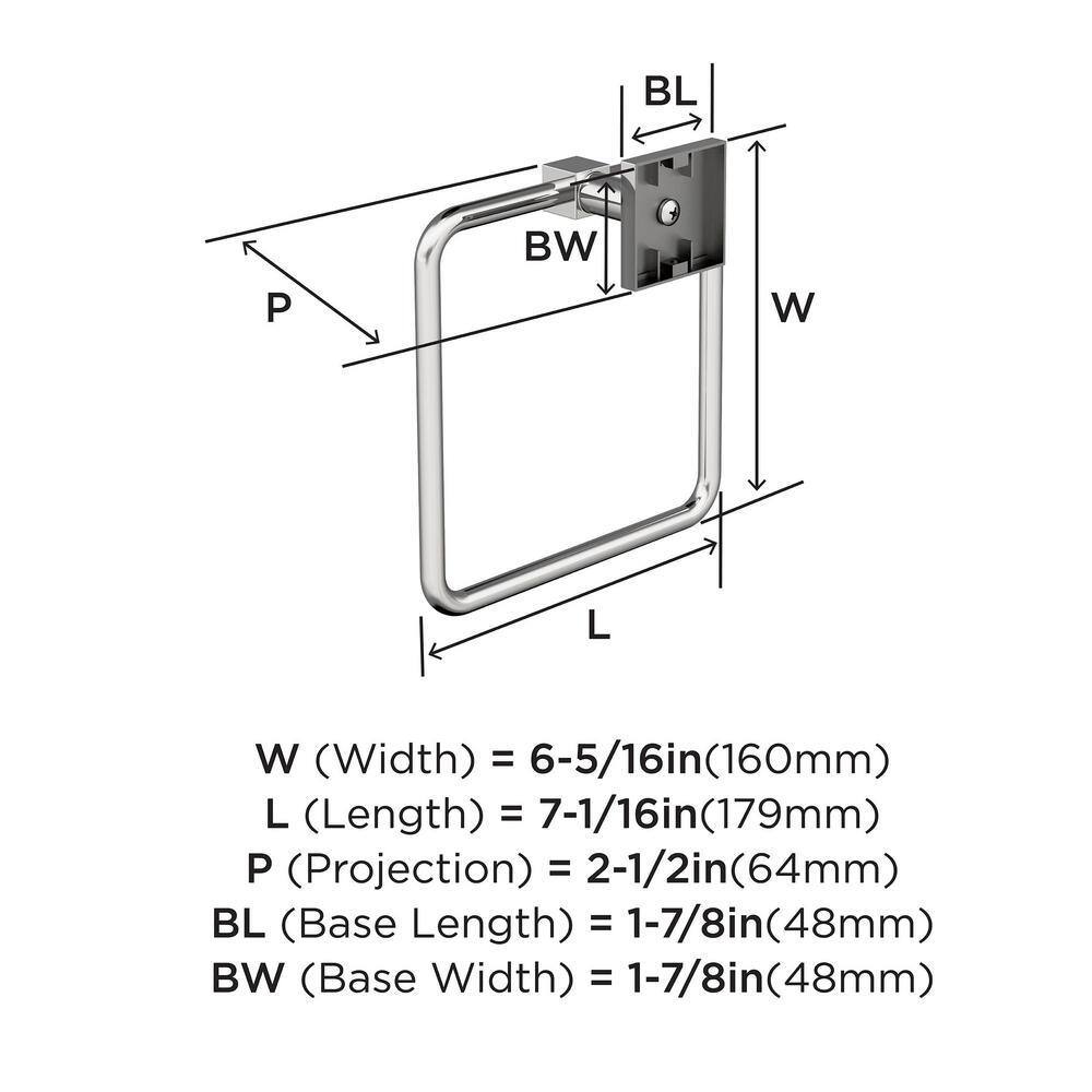 Chrome 7-Inch Wall Mounted Towel Ring
