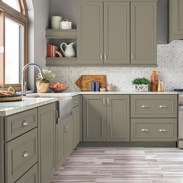 1 gal. #PPU8-20 Dusty Olive Semi-Gloss Enamel Interior/Exterior Cabinet, Door & Trim Paint