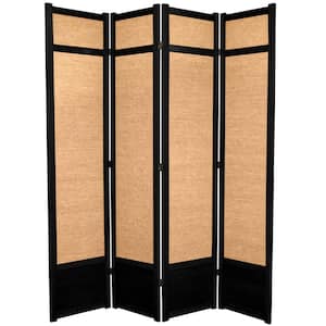 7 ft. Black 4-Panel Room Divider