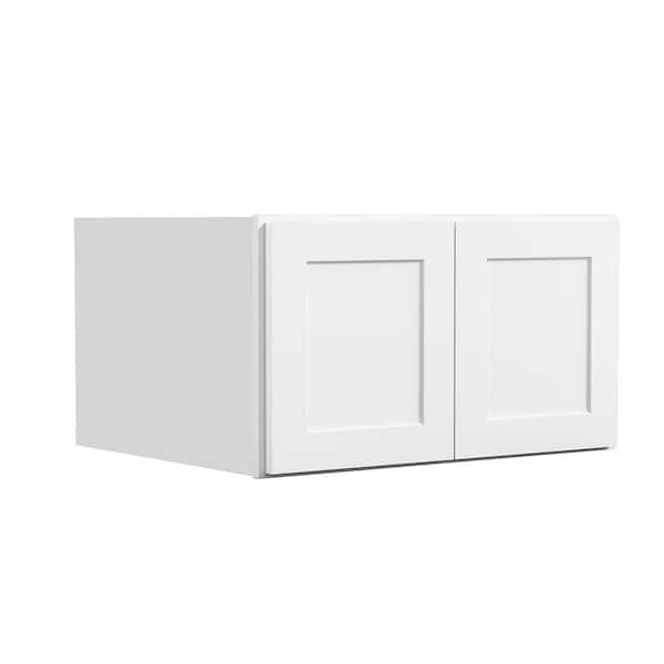 30 in. W. x 24 in. D x 24 in. H in Shaker White Plywood Ready to Assemble Kitchen Wall Cabinets with 2 Doors