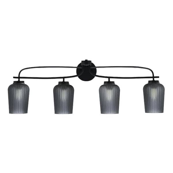 Unbranded Olympia 36.75 in. 4-Light Matte Black Vanity Light