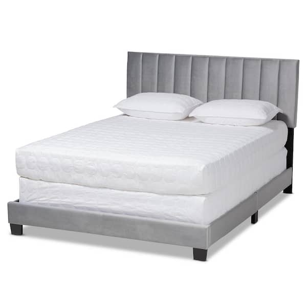 Baxton Studio Clare Grey and Black Full Panel Bed 163 10501 HD