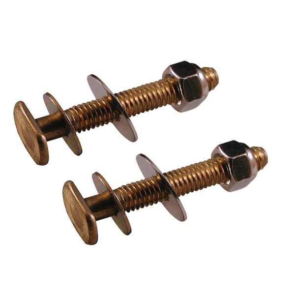 DANCO 1/4 in. x 2-1/4 in. Brass Closet Bolts with Nuts and Washers (2-Pack)