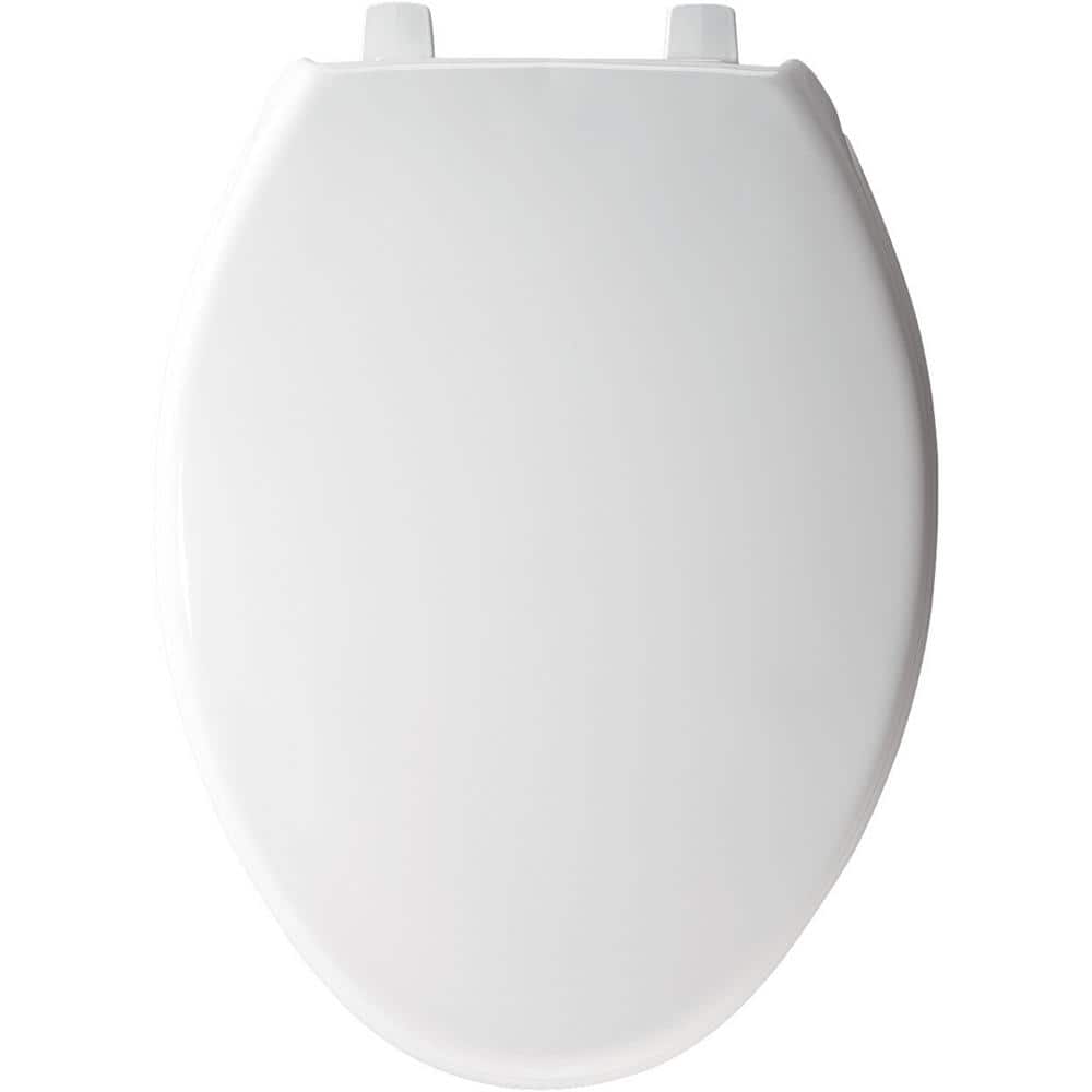White Elongated Plastic Toilet Seat with Cover