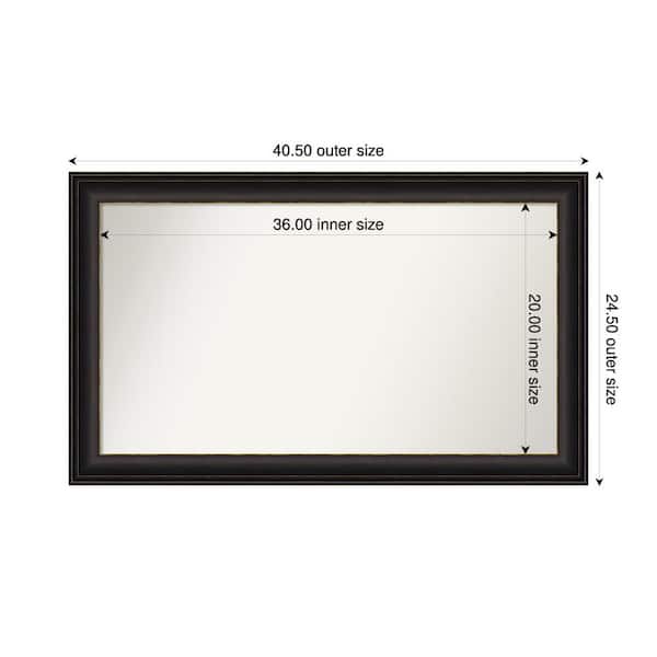 Amanti Art Trio Oil Rubbed Bronze 40.5 in. x 24.5 in. Custom Non-Beveled Recycled Polystyrene Framed Bathroom Vanity Wall Mirror