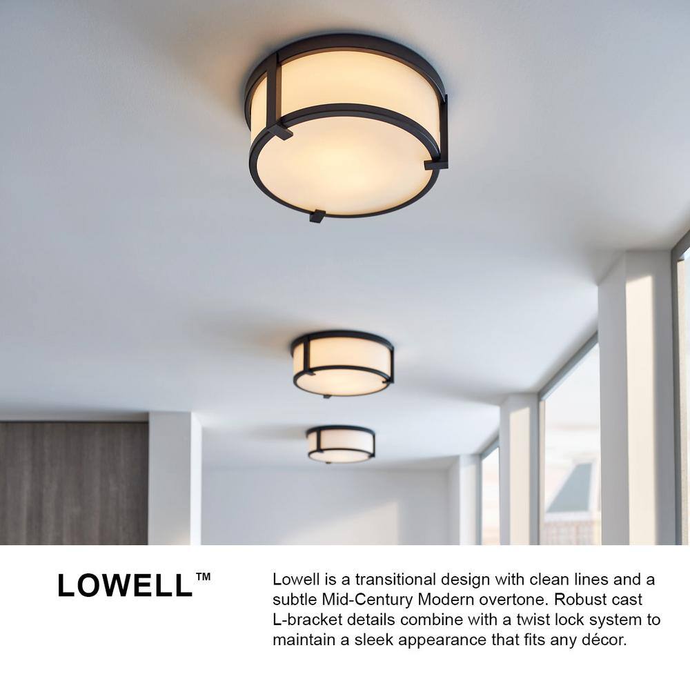 Brushed Bronze and Clear Glass LED Flush Mount Light