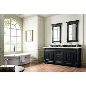 Brookfield 72 in. W x 23.5 in. D x 34.3 in. H Double Bathroom Vanity in Antique Black with Marfil Quartz Top