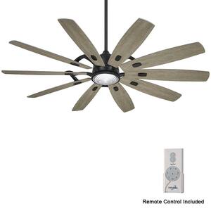 Barn 65 in. Integrated LED Indoor Coal Black Smart Ceiling Fan with Light and Remote Control