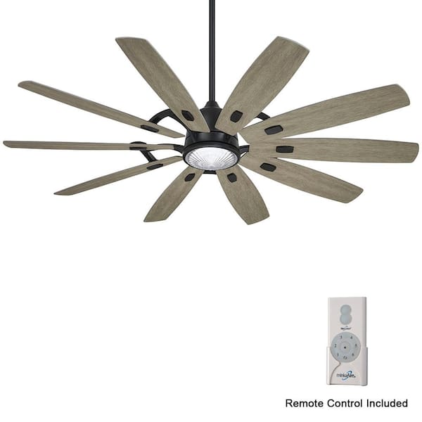 Barn 65 in. Integrated LED Indoor Coal Black Smart Ceiling Fan with Light and Remote Control