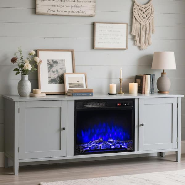 18'' Electric Fireplace Insert w/ Remote Control 9H Timer Overheat Protection