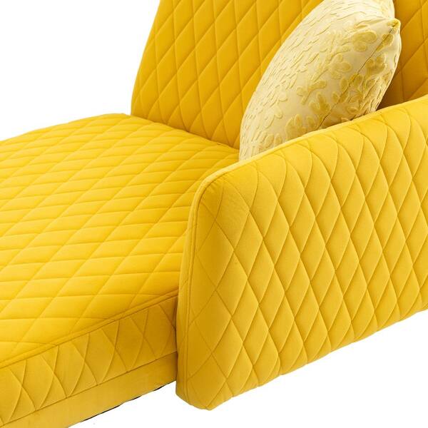 Modern Yellow Leather Chaise Lounge edu.svet.gob.gt