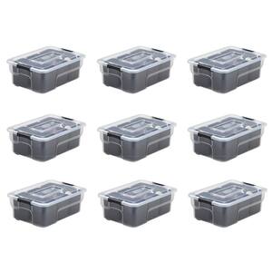 5.28 Qt. Sort It Storage Container with Removable Cups in Gray (9-Pack)