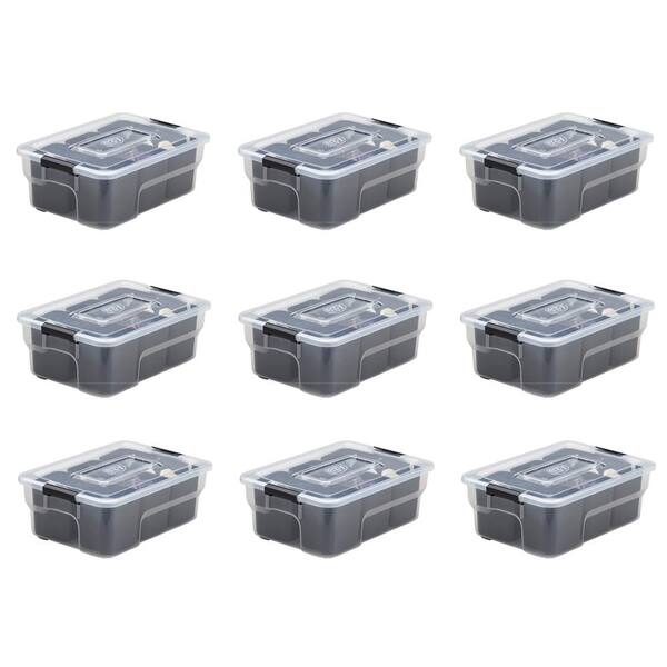 Ezy Storage 5.28 Qt. Sort It Storage Container with Removable Cups in Gray (9-Pack)