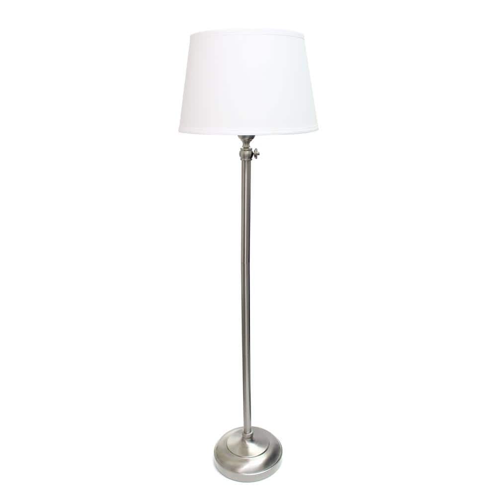 Brushed Nickel Elegance 3-Piece Adjustable Lamp Set with White Shades