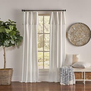 Drop Cloth Off White Solid  Cotton 50 in. W x 108 in. L Light Filtering Single Ring Top Panel Valance