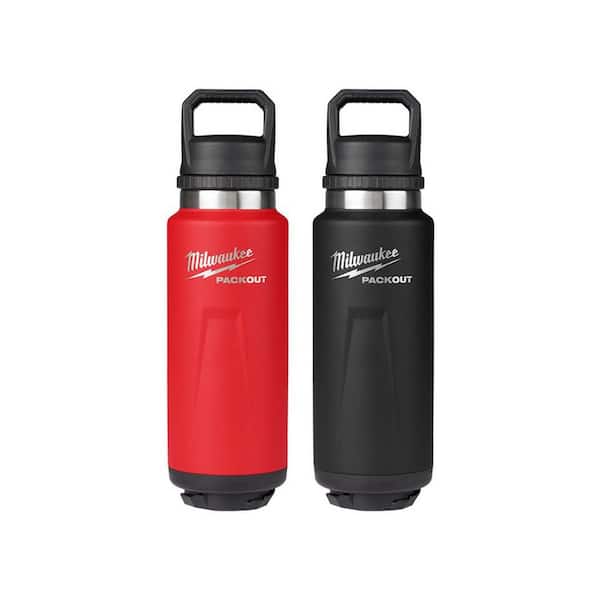 PACKOUT Red and Black 36 oz. Insulated Bottle with Chug Lid (2-Pack)