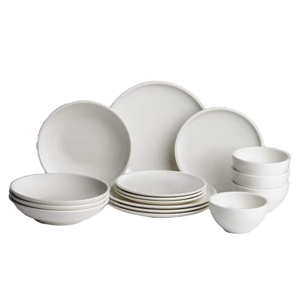 Artesano 16 Piece Service for 4 White Porcelain Dinnerware Set