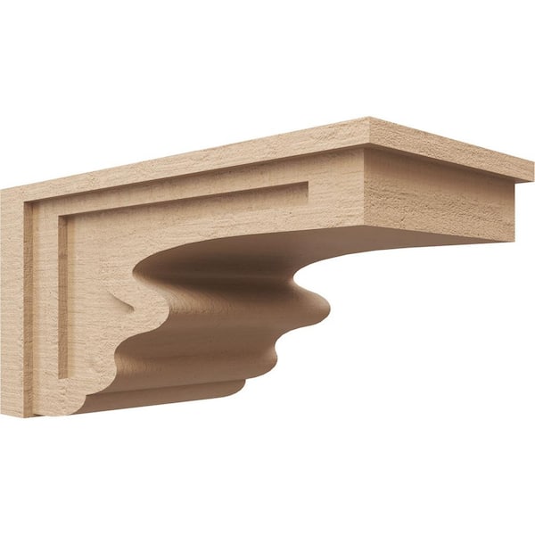 Ekena Millwork 11 in. x 11 in. x 22 in. Wide Highland Rough Cedar Woodgrain TimberThane Corbel, Primed Tan