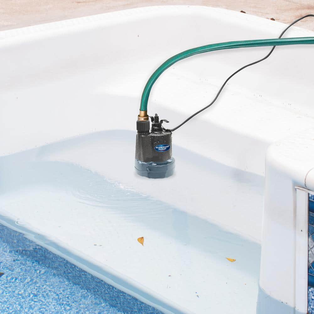 Superior 1/4 HP Black Thermoplastic Submersible Utility Pump