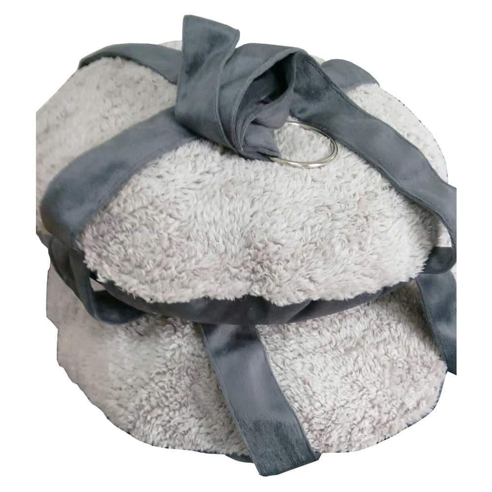Grey Dual-Lounger Hanging Cat Hammock with Fiberfill Cushions