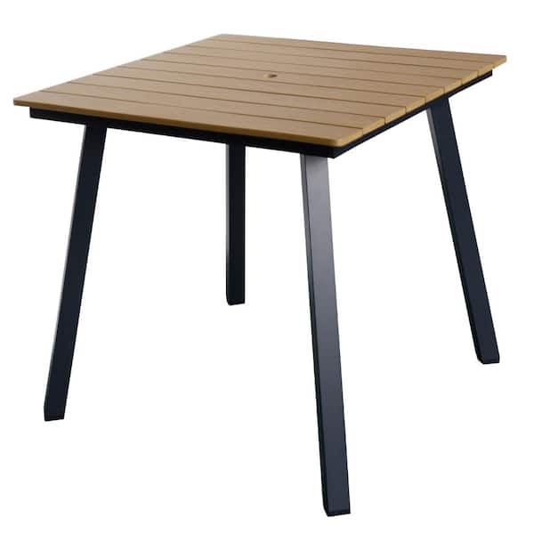 heavy duty patio table with umbrella hole 47'' Picnic Round Hole, Expanded Meta Outdoor Metal Dining Table Park Bench Set, Steel Mesh Outdoor Patio Furniture for Garden, Lawn, Patio, Porch, Park resistant steel frame and weather FUFU&GAGA 71 in. Outdoor Patio