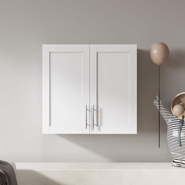 31.5 in. W x 29.92 in. H Rectangular White MDF Surface Mount Medicine Cabinet without Mirror