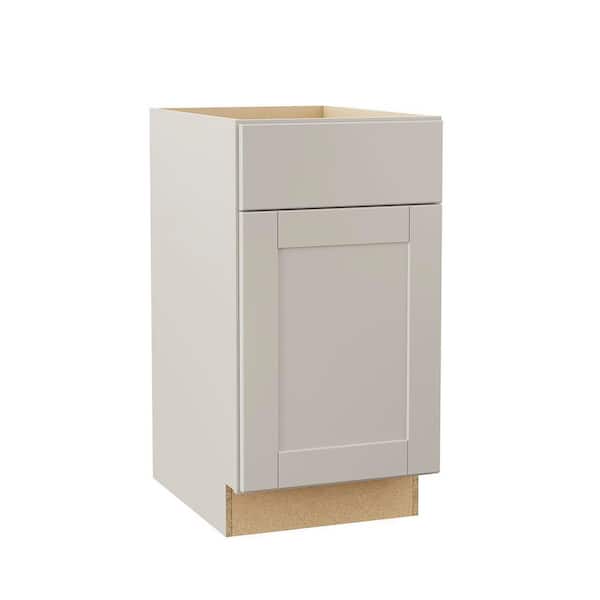 Shaker 18 in. W x 24 in. D x 34.5 in. H Assembled Double Trash Can Base Cabinet in Dove Gray