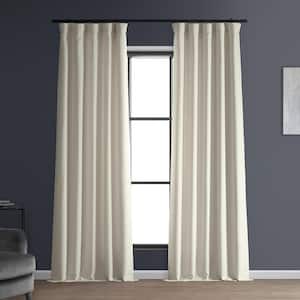 Parchment Cream Solid Rod Pocket Room Darkening Curtain - 50 in. W x 120 in. L (1 Panel)