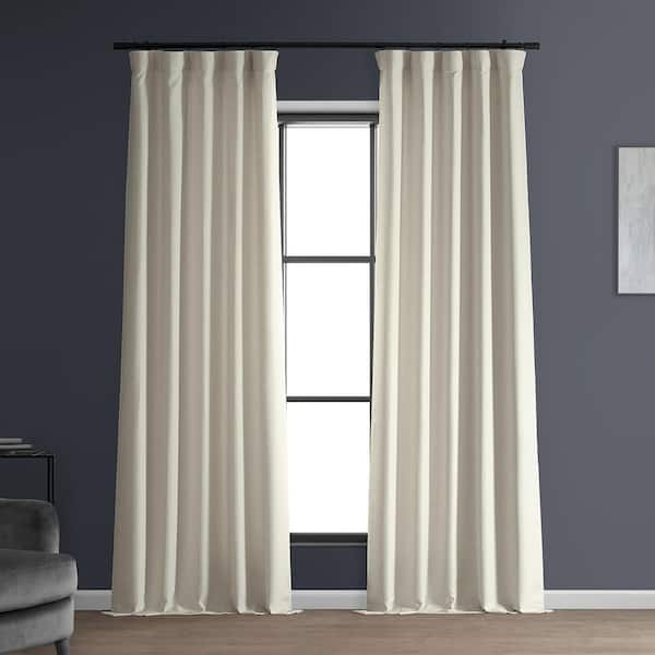 Exclusive Fabrics & Furnishings Parchment Cream Solid Rod Pocket Room Darkening Curtain - 50 in. W x 120 in. L (1 Panel)