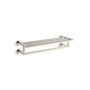 Components 24 in. Wall Mounted Hotelier Guest Towel Holder in Vibrant Polished Nickel