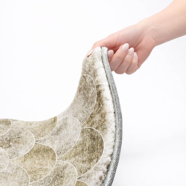 Dream Shag Premium Machine Washable Abstract ADS594 Beige 8 ft. x 10 ft. Area Rug