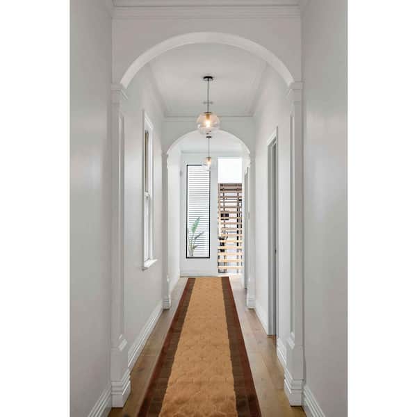 Volley Abstract Euro Brown 36 in. x 4 ft. Your Choice Length Stair Runner