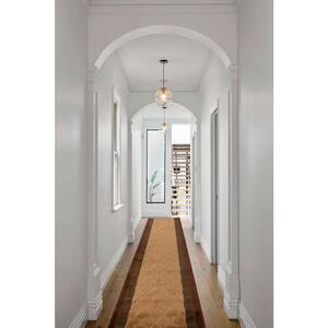 Volley Abstract Euro Brown 36 in. x 22 ft. Your Choice Length Stair Runner