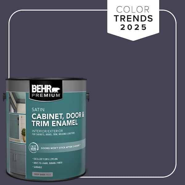 1 gal. #PPU15-19 Black Sapphire Satin Enamel Interior/Exterior Cabinet, Door & Trim Paint