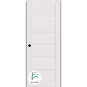 Louver DIY-friendly 24 in. W. x 84 in. Right-Hand Snow-White Wood Composite Single Swing Interior Door
