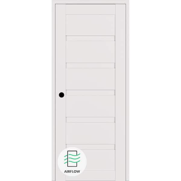 Belldinni Louver DIY-Friendly 30 in. x 80 in. Right-Hand Snow-White Wood Composite Single Swing Interior Door
