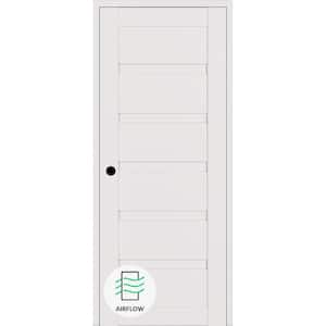 Louver DIY-Friendly 36 in. x 80 in. Right-Hand Snow-White Wood Composite Single Swing Interior Door