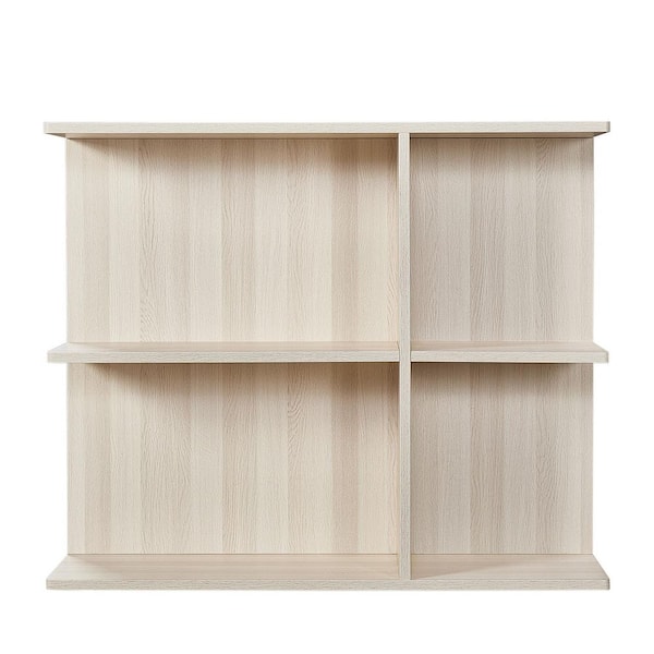 36 in. W x 29.9 in. H x 11.8 in. D Particle Board 2-Tier Rectangular Open-Sided Floating Shelf in Oak