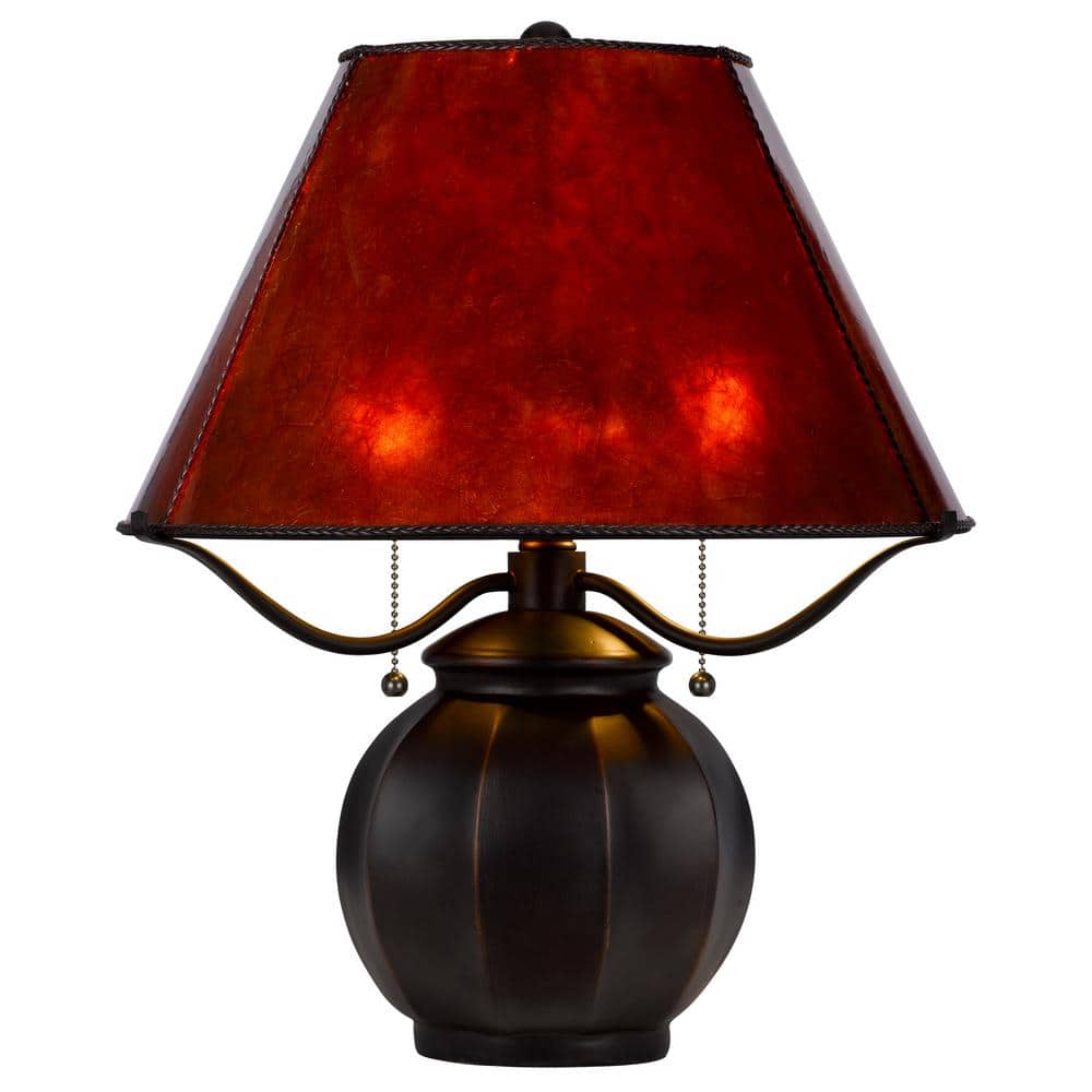 19.5 in. H Dark Bronze Resin and Metal Table Lamp