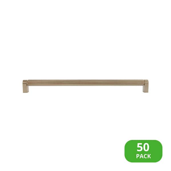 50-Pack Kent Knurled 12 in. (305 mm) Center-to-Center Industrial Satin Brass Bar Drawer Pull