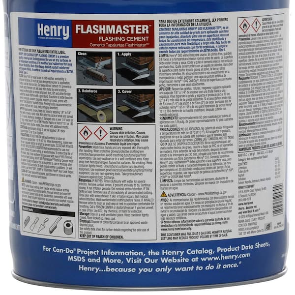 Henry 505 4 75 Gal Flash Master Roof Sealant He The Home Depot