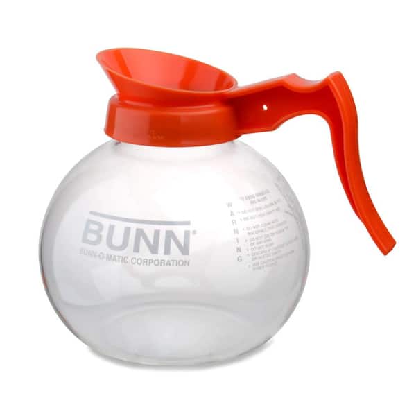 Bunn 12-Cup Commercial Glass Decanter, Orange Handle, 42401.0101