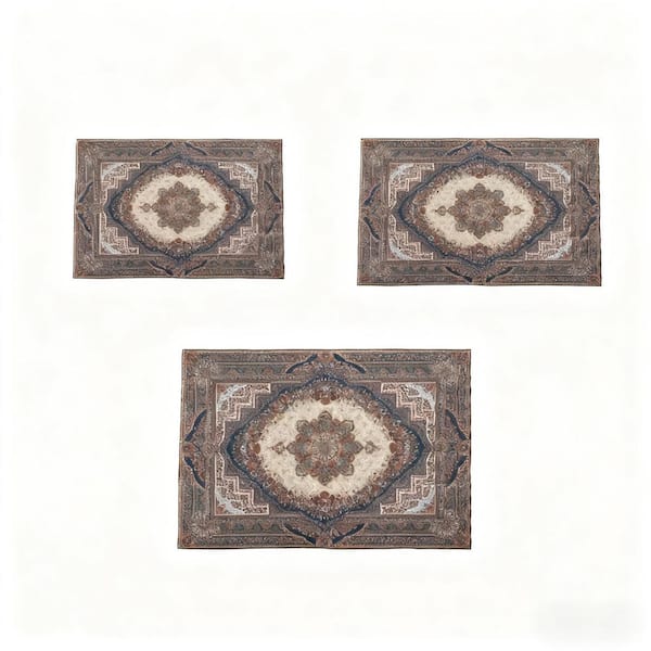 5 ft. x 7 ft. Reddish Brown Abstract Washable for Bedroom, Dining Room, Living Room Area Rug